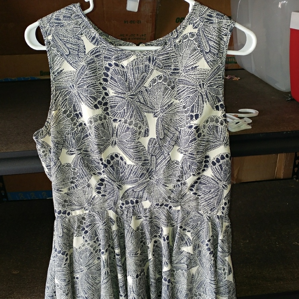 Maison Jules Fit& Flare Butterfly Dress